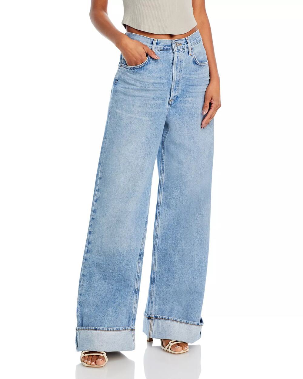 AGOLDE Dame High Rise Wide Leg Jeans - Showdown Size 28 NWT D0076